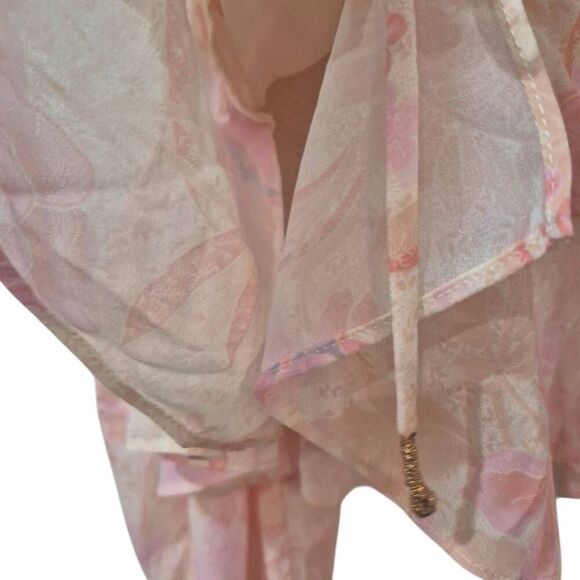 Tularosa Women's Cream & Pink Poly Georgette Top NEW - Picture 9 of 15